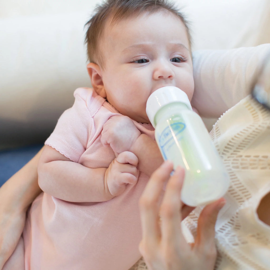 Natural Flow Anti-Colic Options+ Narrow Breast to Bottle Feeding Set, Clear, 4Oz, 4 Pack
